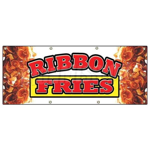RIBBON FRIES BANNER SIGN hot chips french frys signs